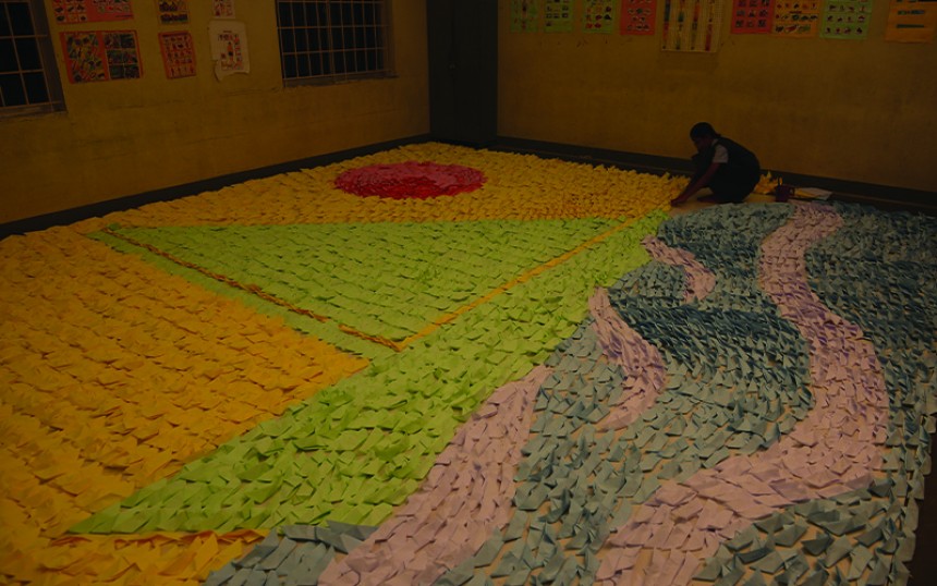 Paper Boat Mosaic by an Individual (Female)