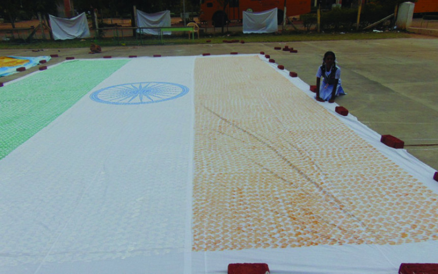 Largest National Flag made by Fingerprints by a Minor (Female)