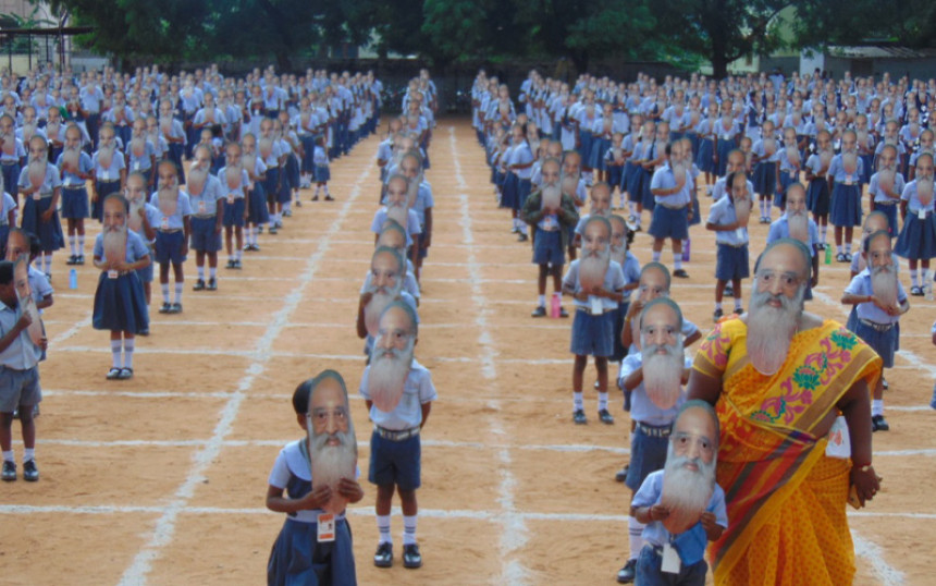 Most Number of People wearing  Swami  Chinmayananda Mask Simultaneously